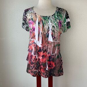 NWT Susan Lawrence Short Sleeve Top Size M